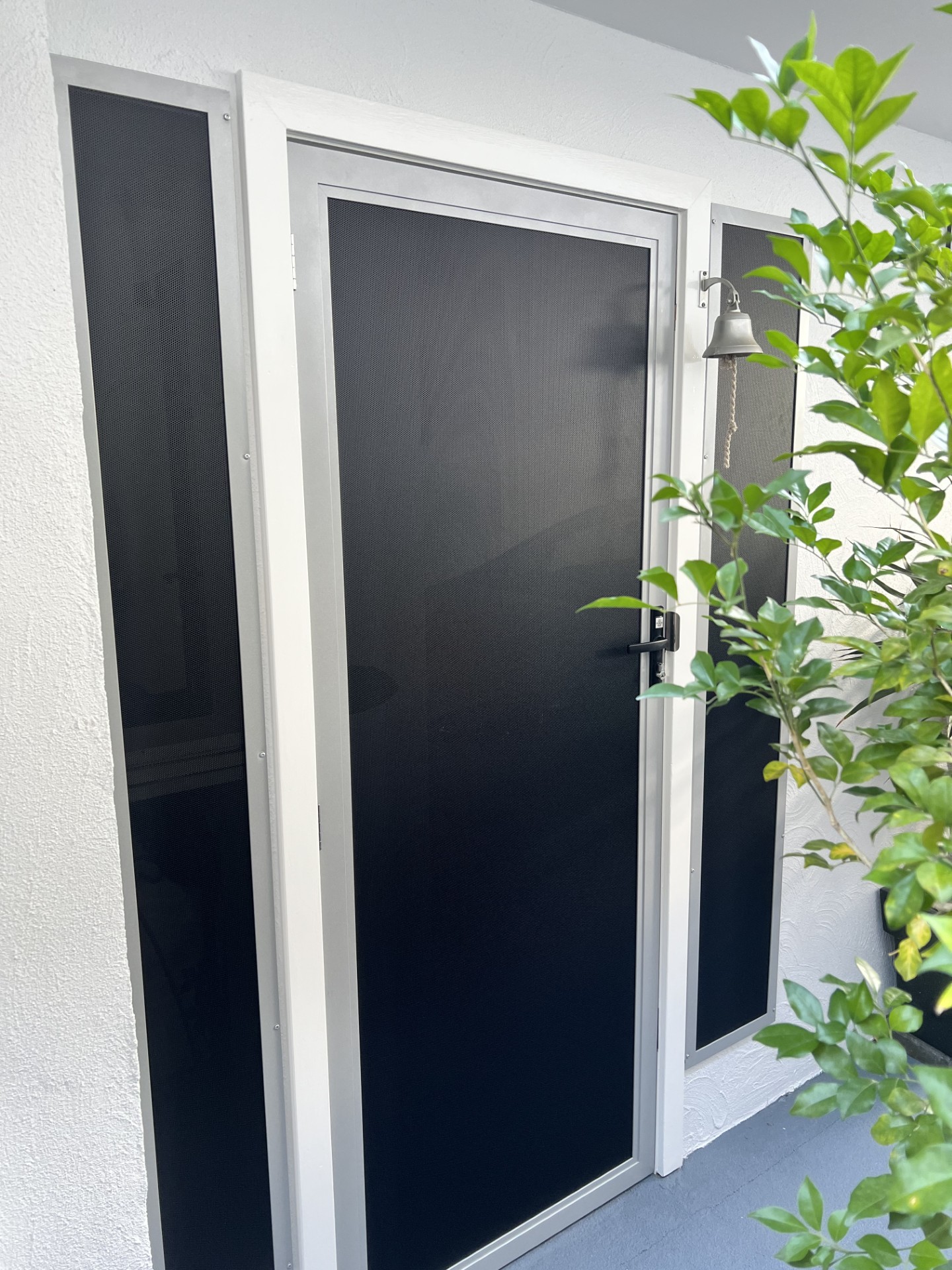 Protec hinge window security screen with Protec fixed window security screen